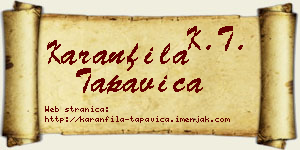 Karanfila Tapavica vizit kartica